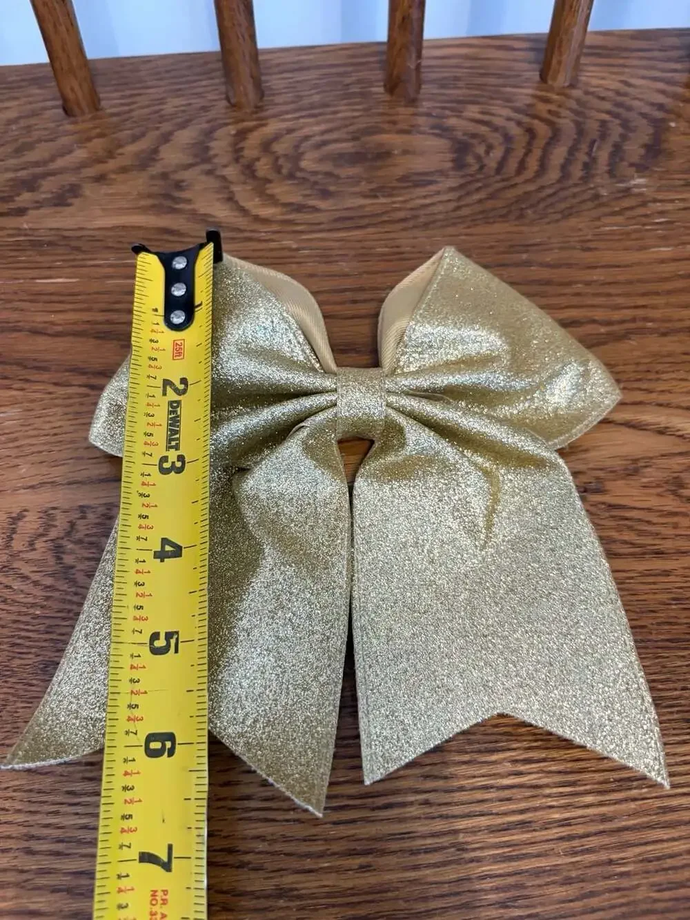 Gold Glitter Vinyl with Grosgrain Underlay Hair Bow